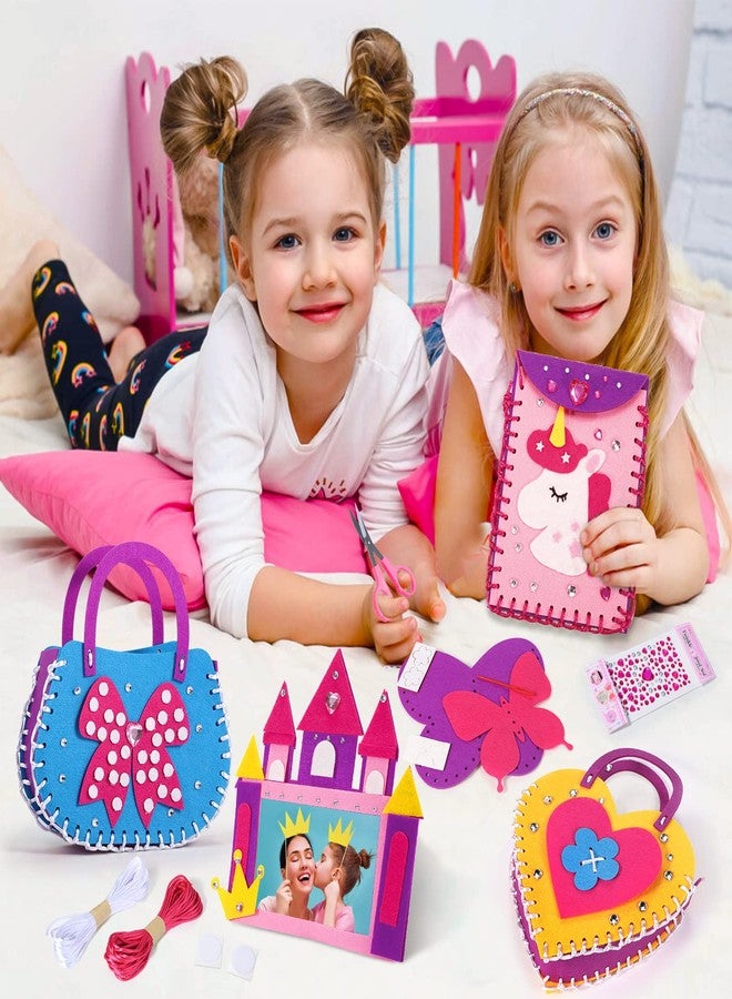 Toylink First Sewing Kit for Kids Beginners Arts Crafts for Girls Ages 4 5 6 7 8 Learn to Sew Unicorn Purse Bags Picture Frame Pen Holder DIY Felt Craft Kits Toddler Gifts - Image 5